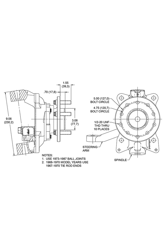Wilwood 6370 Chevrolet C10 / GMC C15 Pro Spindles 83114201 Level 7