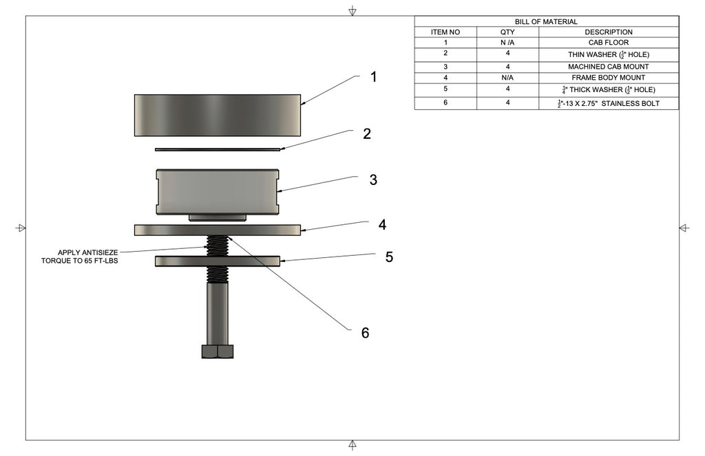 Aluminum Cab Mount Set, 197380 C/10Level 7 Motorsports
